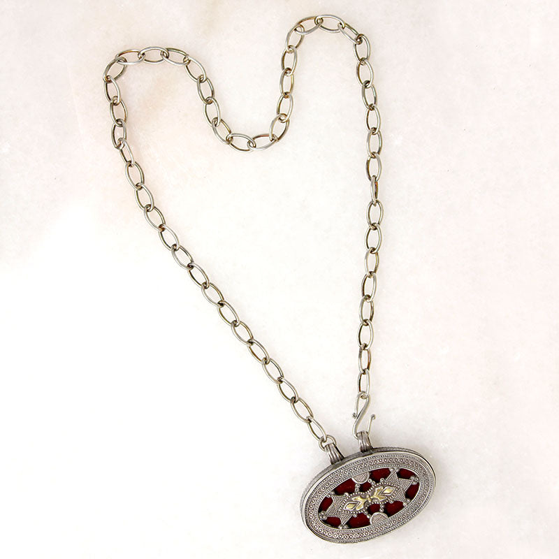 Bohemian Romance !960s Sterling & Carnelian Necklace