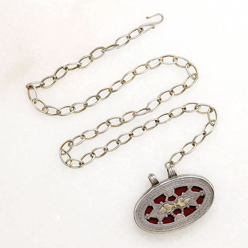 Bohemian Romance !960s Sterling & Carnelian Necklace