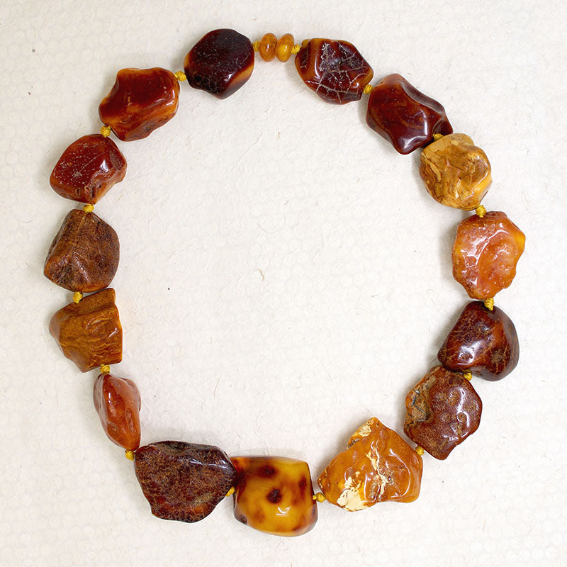 Potent Massive Amber Chunk Necklace