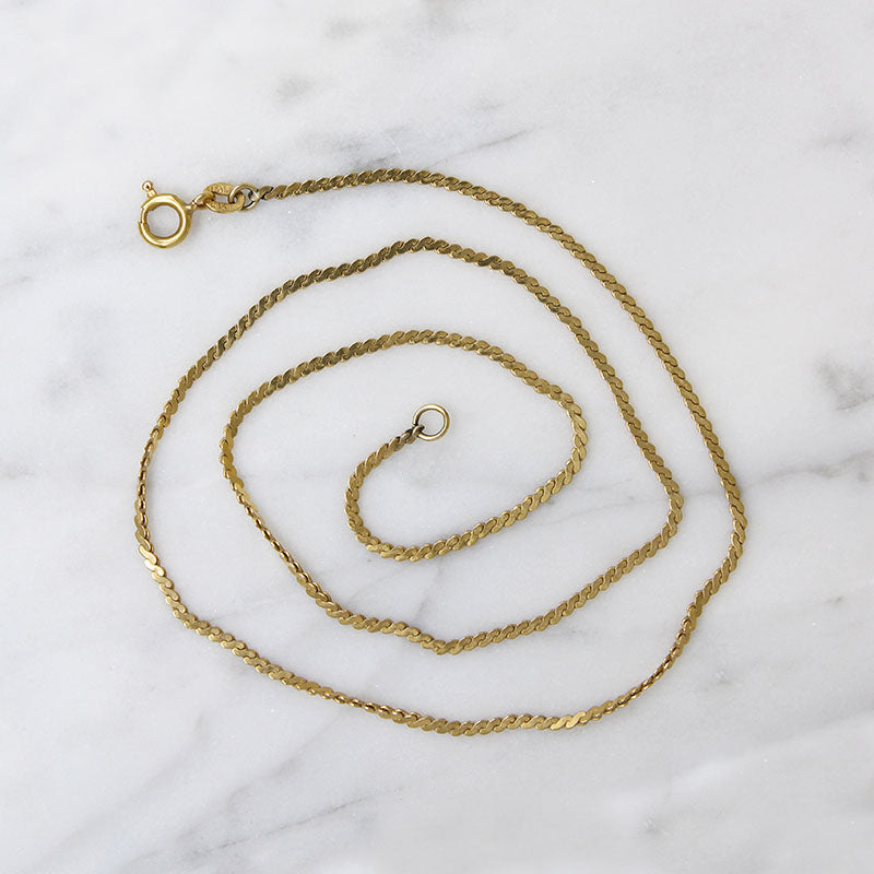 Pretty 17" 14k Gold Serpentine Chain