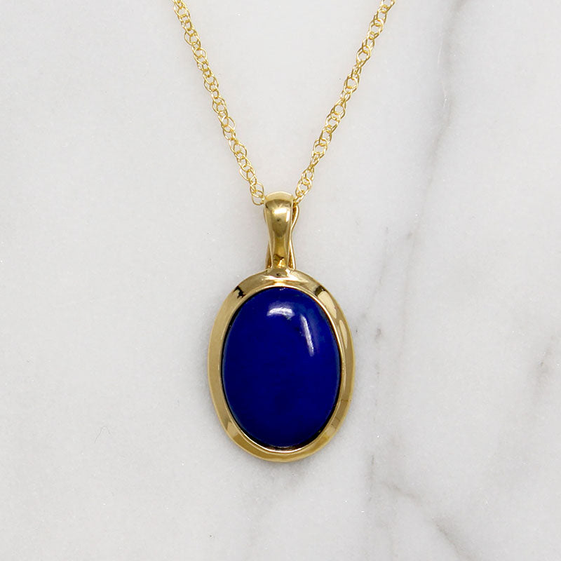 Purest Blue Lapis Lazuli in 14k Gold Pendant