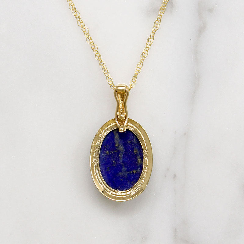 Purest Blue Lapis Lazuli in 14k Gold Pendant