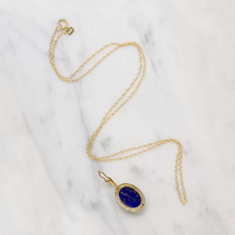 Purest Blue Lapis Lazuli in 14k Gold Pendant