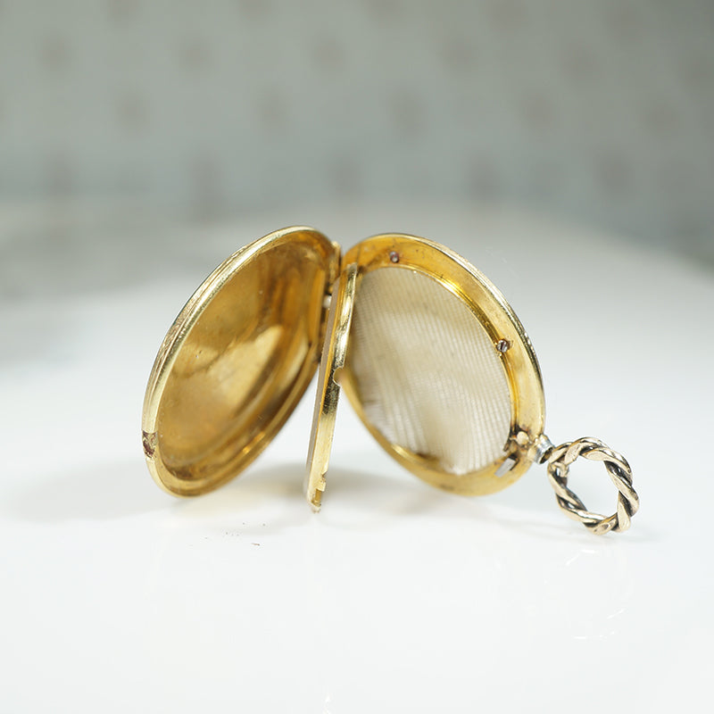 Precious Gold & Green Enamel Victorian Locket