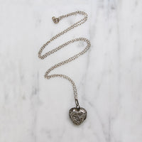 Small Victorian Silver Repoussé Heart Locket