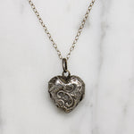 Small Victorian Silver Repoussé Heart Locket