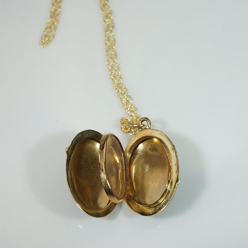 Feminine French Locket with Enameled Pastel Posies