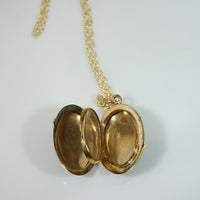Feminine French Locket with Enameled Pastel Posies