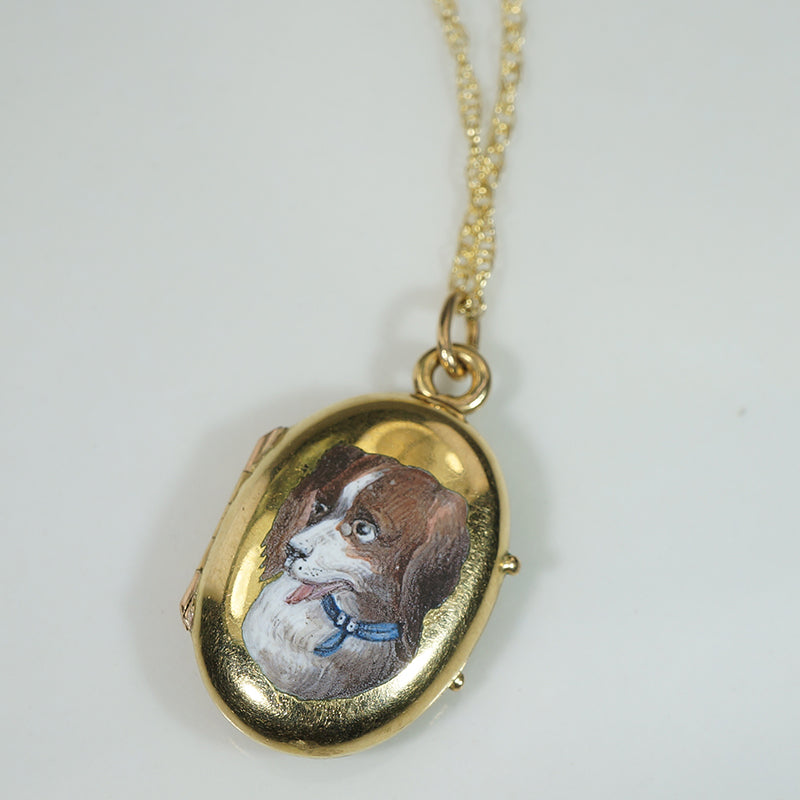 Darling Dogs 15k Gold Victorian Locket