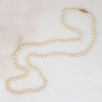31" Strand of Glossy Cultured Pearls with Gold Clasp