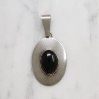 Sleek Sterling & Onyx Pendant by Ella Peter