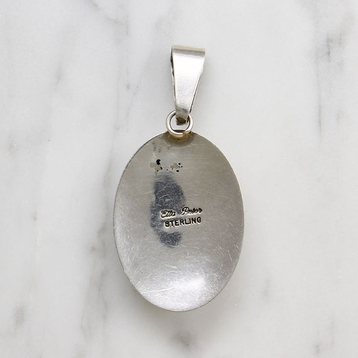 Sleek Sterling & Onyx Pendant by Ella Peter