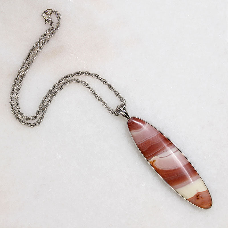 Dreamy Rhodochrosite in Sterling Silver Necklace