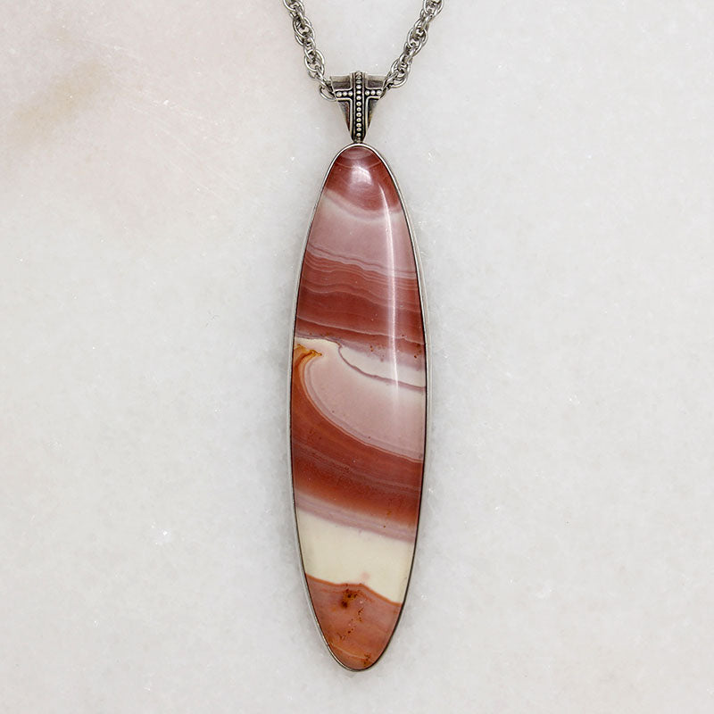 Dreamy Rhodochrosite in Sterling Silver Necklace