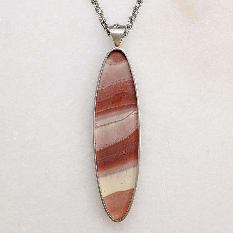 Dreamy Rhodochrosite in Sterling Silver Necklace