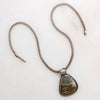 Green Jasper Pendant on Handsome Woven Chain