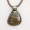 Green Jasper Pendant on Handsome Woven Chain