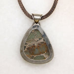 Green Jasper Pendant on Handsome Woven Chain