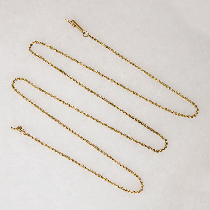 Classic 24" 14k Gold Vintage Twisted Rope Chain