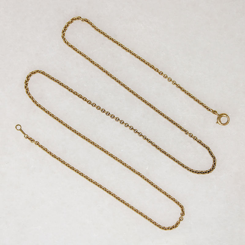 Versatile 18" 14k Gold Vintage Cable Chain