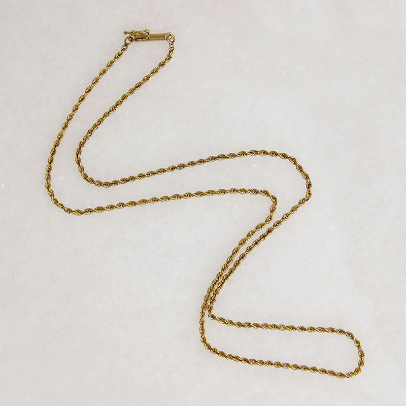 Sparkly 18" 14k Gold Twisted Rope Chain