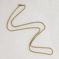 Sparkly 18" 14k Gold Twisted Rope Chain