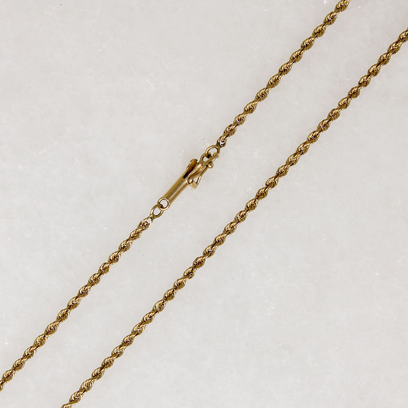 Sparkly 18" 14k Gold Twisted Rope Chain