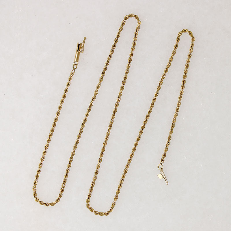 Sparkly 18" 14k Gold Twisted Rope Chain