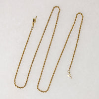 Sparkly 18" 14k Gold Twisted Rope Chain