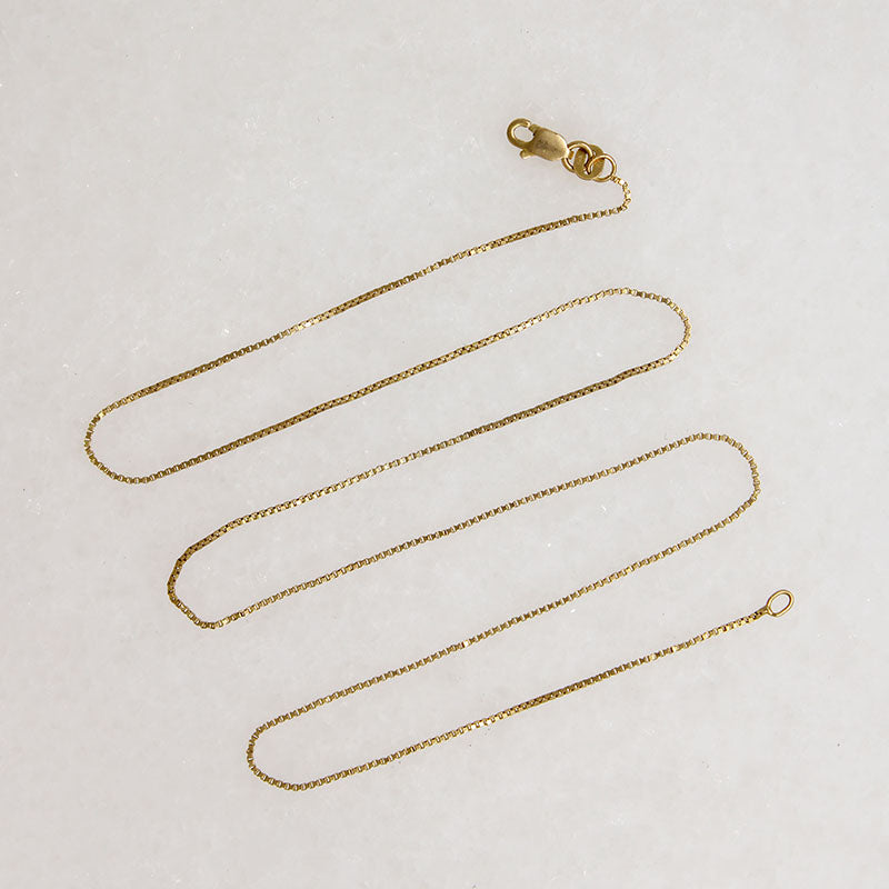 Dainty 18" 14k Gold Box Chain