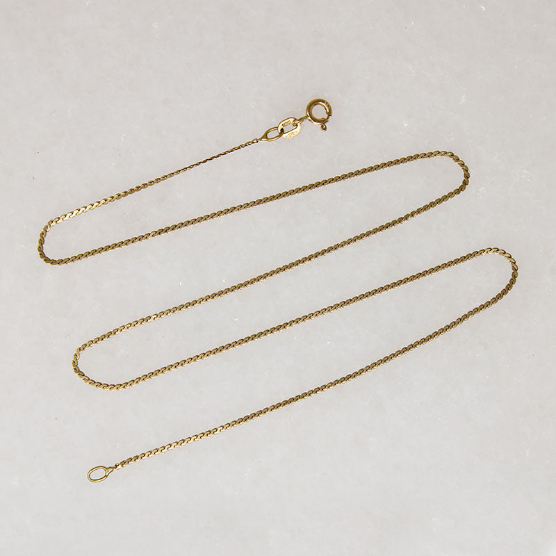 Delicate 16" 14k Gold Serpentine Chain
