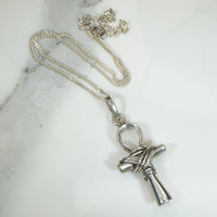 Sculptural Sterling Silver Ankh Pendant
