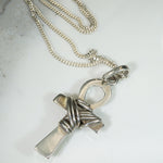 Sculptural Sterling Silver Ankh Pendant