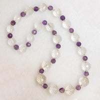 Faceted Rock Crystal & Amethyst Bead Necklace