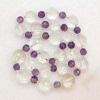 Faceted Rock Crystal & Amethyst Bead Necklace