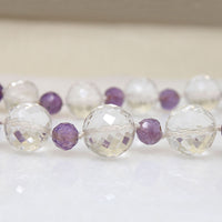 Faceted Rock Crystal & Amethyst Bead Necklace