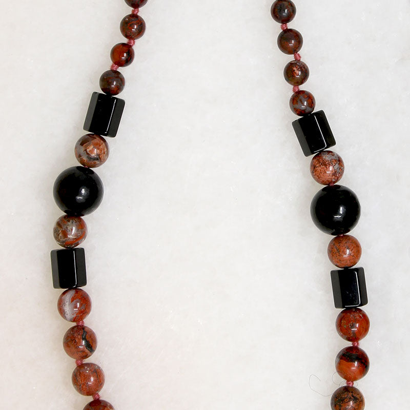 Jasper & Glossy Black Onyx Beads