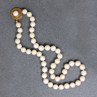 Angel Skin Beads with Etruscan Revival Gold Clasp