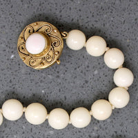 Angel Skin Beads with Etruscan Revival Gold Clasp