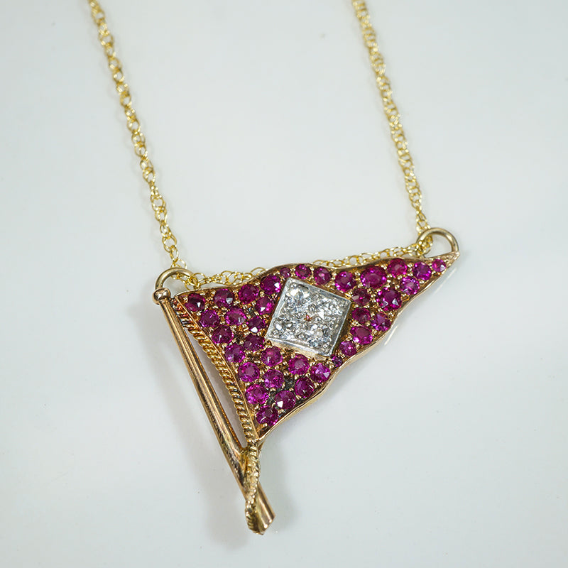 Red Flag Ruby Pavé & Diamond Necklace