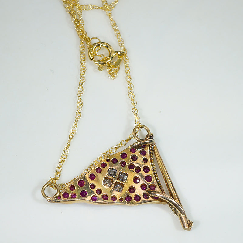 Red Flag Ruby Pavé & Diamond Necklace