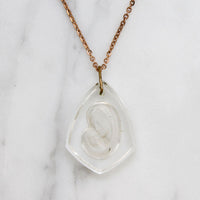Reverse Carved Crystal Mary & Jesus Pendant
