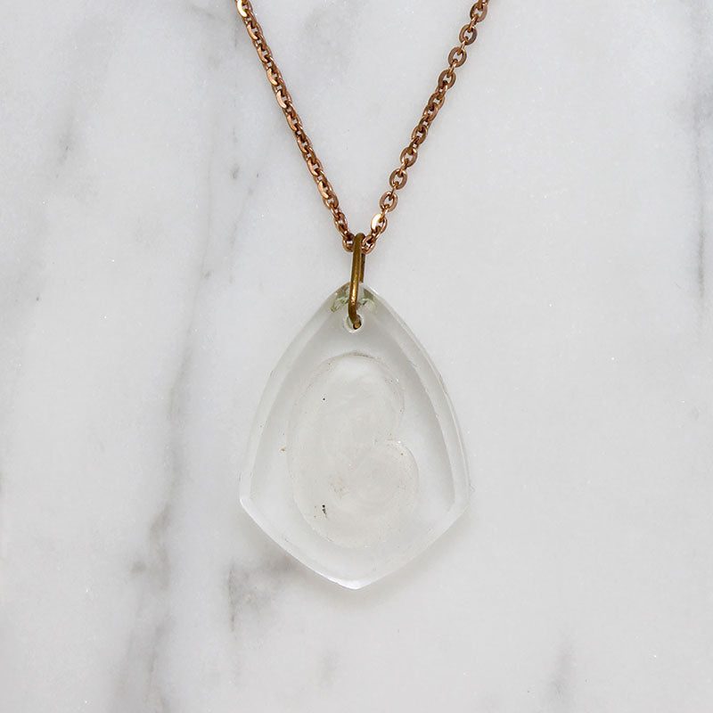 Reverse Carved Crystal Mary & Jesus Pendant
