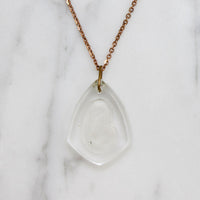 Reverse Carved Crystal Mary & Jesus Pendant