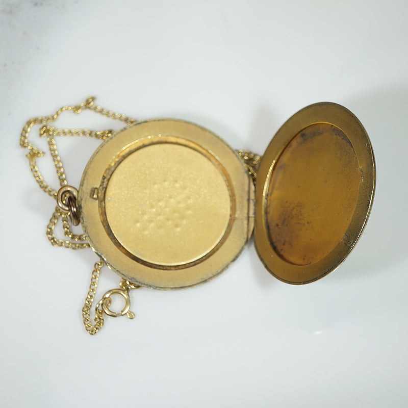 Happy Blue Bird Gold Filled Victorian Locket