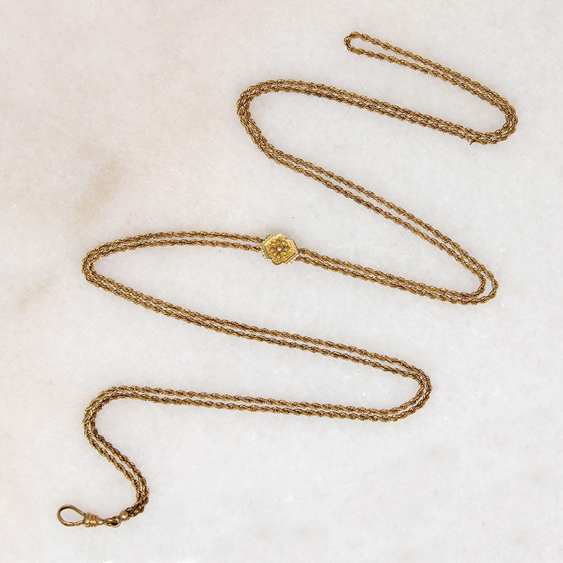 Extra Long Victorian Chain with Etruscan Revival Slide