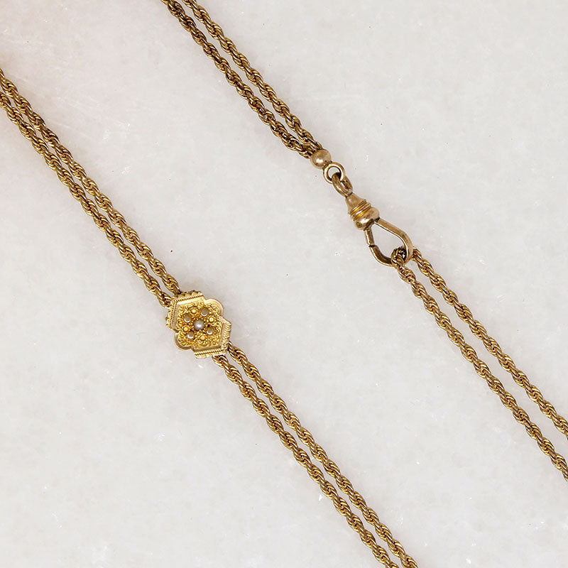 Extra Long Victorian Chain with Etruscan Revival Slide