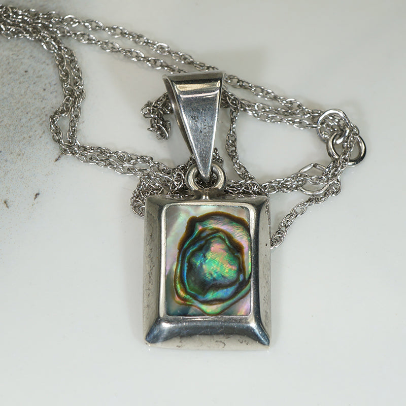 Hypnotic Abalone & Sterling Silver Pendant