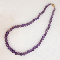 Pretty Purple Faceted Amethyst Bead Necklace