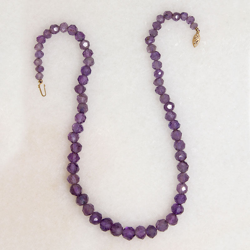 Pretty Purple Faceted Amethyst Bead Necklace